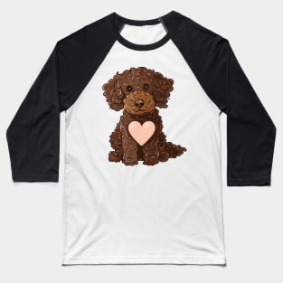 Valentine Poodle Shaped Chocolate Baseball T-Shirt